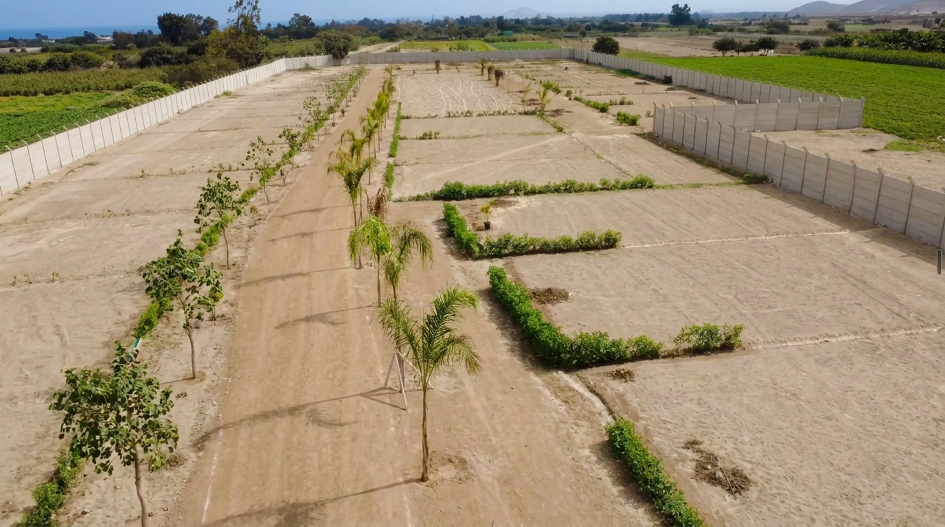 Lotes de Asia Land con palmeras y áreas verdes